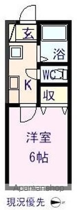 オーパ大門[1K/19.87m2]の間取図