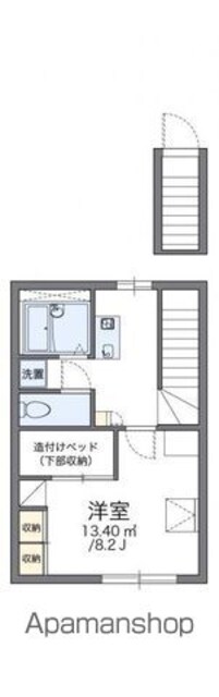レオパレスパストラルフォレスト[1K/26.08m2]の間取図