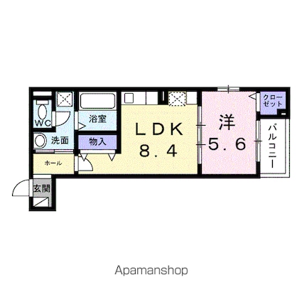 モンテリザイア紀和[1LDK/36.53m2]の間取図