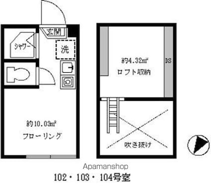 フェリスティアラ[1R/10.03m2]の間取図