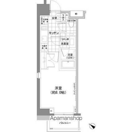 パークハビオ人形町[1K/26.06m2]の間取図