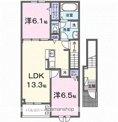 シェーネ　グランツ[2LDK/59.58m2]の間取図