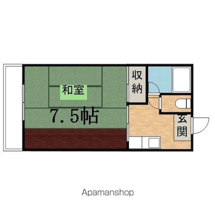 メゾンド松原[1K/19.84m2]の間取図