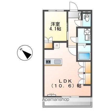 Ｇｒａｎｄｅｕｒ　Ｃｈａｔｅａｕ　[1LDK/33m2]の間取図