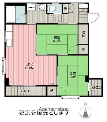 コーポラス外濠[2LDK/58.06m2]の間取図