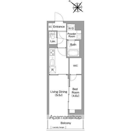コンフォリア・リヴ豊洲キャナル[1LDK/34.92m2]の間取図