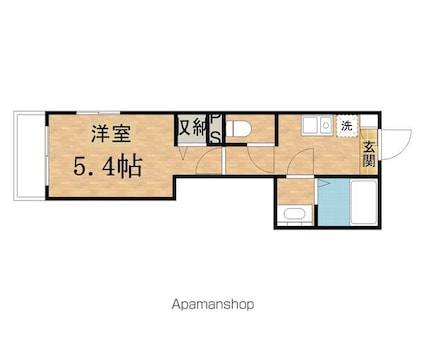 メルディア八王子長沼[1K/20.02m2]の間取図