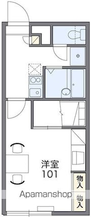 レオパレスひまわり　Ⅲ[1K/23.18m2]の間取図