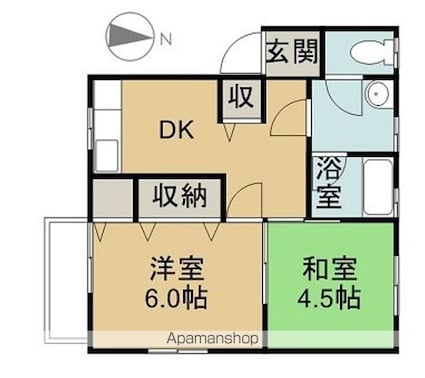 藤田コーポＢ[2DK/36.87m2]の間取図
