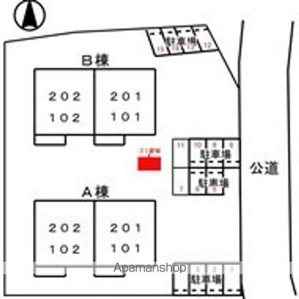 サンライズ永原Ｂ[2DK/39.74m2]の配置図