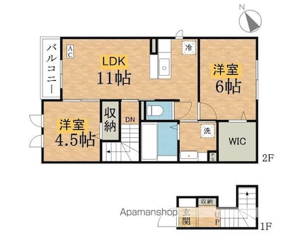 ラミアカーサ[2LDK/57.13m2]の間取図