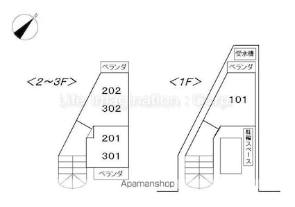 滋賀県大津市大江２丁目[1R/15m2]の配置図