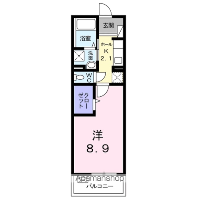 シャルム肥後Ⅱ[1K/31.35m2]の間取図