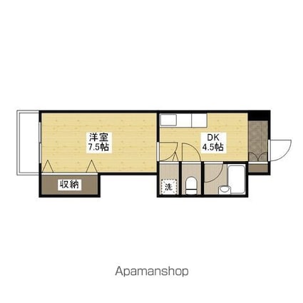 広島県広島市西区中広町２丁目[1DK/24.5m2]の間取図