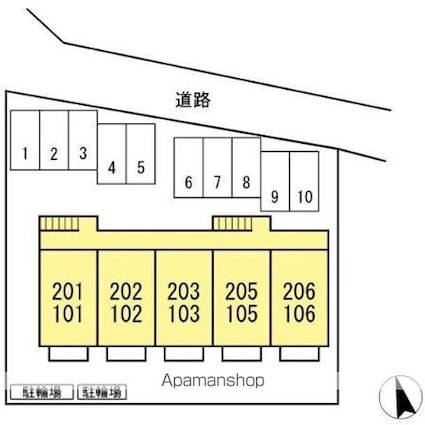 セジュールヤマ[1LDK/37.26m2]の配置図