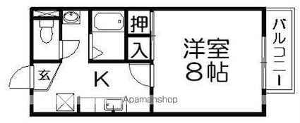 ボーソレイユ[1K/28.03m2]の間取図