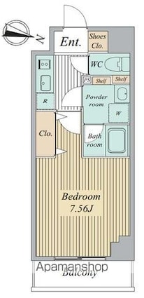 トゥールタ春日町[1K/25.18m2]の間取図