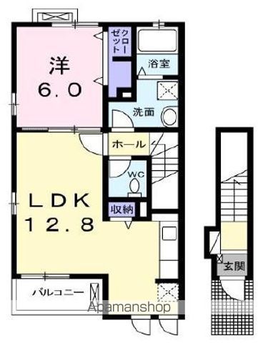 松戸市小金きよしケ丘のアパートの間取り