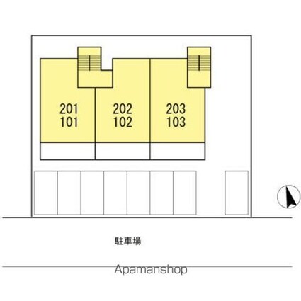 岡山県岡山市北区東古松南町[2LDK/55m2]の配置図