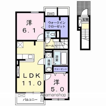 テラ　カーサ　Ｂ[2LDK/57.54m2]の間取図
