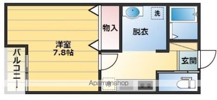 Ａｑｕａ[1K/26.15m2]の間取図