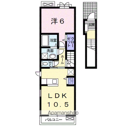 ブリランテ[1LDK/45.07m2]の間取図