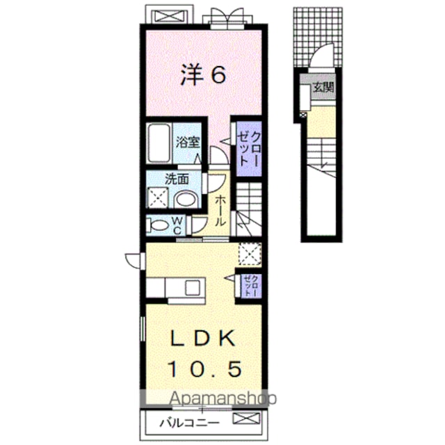 ブリランテ[1LDK/45.07m2]の間取図
