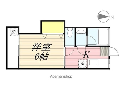 東京都三鷹市上連雀２丁目[1K/23.1m2]の間取図