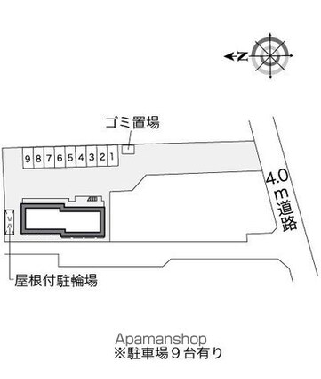 レオパレスアムールソフィア[1K/20.28m2]の配置図