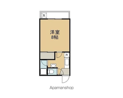 タウンハウスＢ棟[1K/23.04m2]の間取図