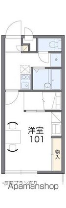 レオパレスエクセル　こくふ[1K/22.7m2]の間取図