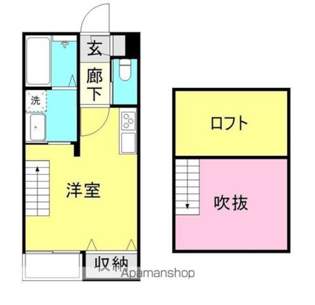 ルアナⅢ[1K/24.67m2]の間取図