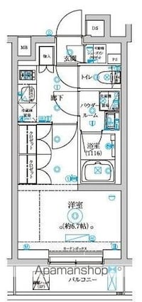 セジョリ中野富士見町[1K/25.56m2]の間取図