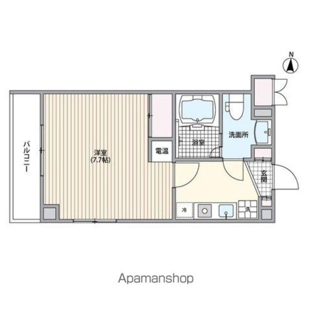 ファイカス両国[1K/24.65m2]の間取図