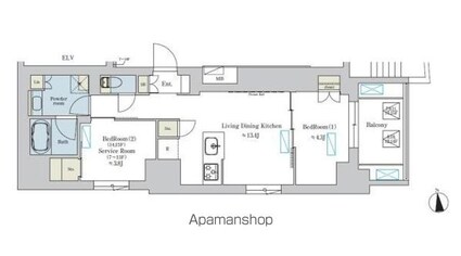 Ｂｒｉｌｌｉａ　ｉｓｔ　浅草[1SLDK/50.6m2]の間取図