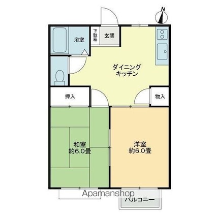 フォブールホロニックＡ[2DK/40.04m2]の間取図
