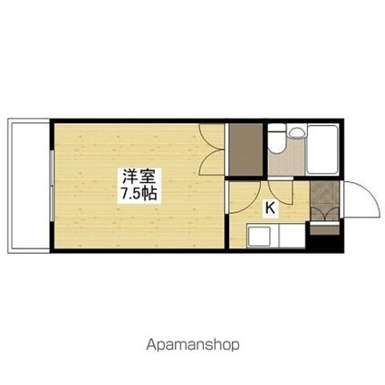 大芝グリーンコーポ[1K/18.52m2]の間取図