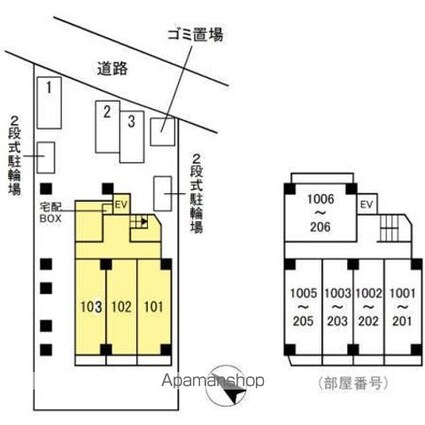 エンドレスタワー[1K/29.9m2]の配置図
