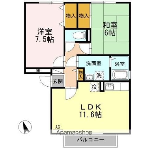 グレイスフルYA棟の間取り写真