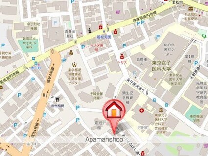 東京都新宿区河田町[1R/15m2]の配置図
