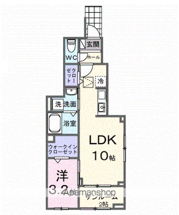 ツイン　パイン　シティ[1LDK/38.52m2]の間取図