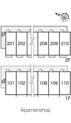 レオパレスＮＯＳＥ[1K/23.18m2]の配置図