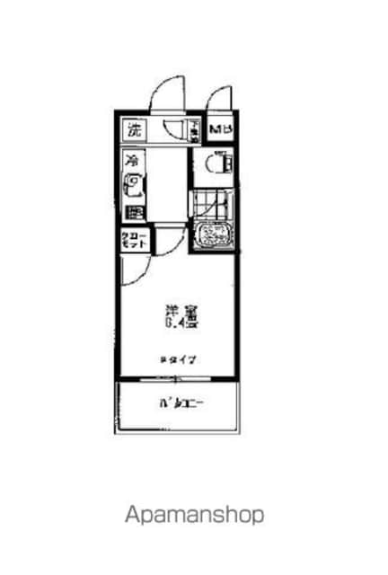 アーバイル三田慶大前[1K/19.47m2]の間取図