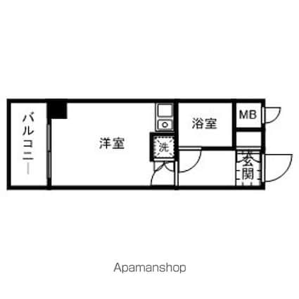ライオンズマンション方南町駅前[1R/21.6m2]の間取図