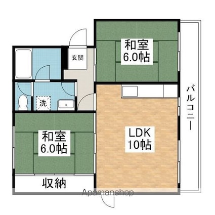 メゾンヤマギワ[2LDK/50.04m2]の間取図