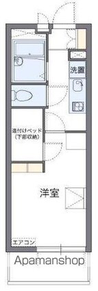 レオパレスエトワール　栗林[1K/20.81m2]の間取図