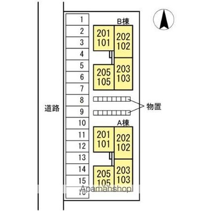ルグランウィル[1K/23.48m2]の配置図