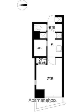 スカイコート中野第２[1K/20.63m2]の間取図