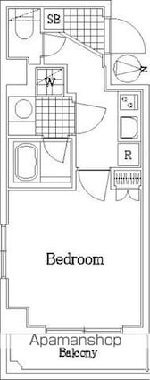 菱和パレス三軒茶屋[1K/25.19m2]の間取図