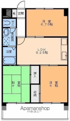 レジデンス松本[3LDK/58.5m2]の間取図